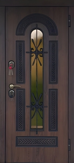 Остекленная входная дверь с терморазрывом для дома (влагостойкий МДФ) Остекленная входная дверь с терморазрывом для дома (влагостойкий МДФ)