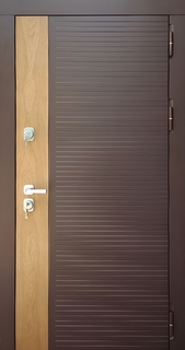 Утепленная входная термодверь с комбинированной отделкой МДФ