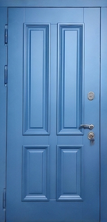 Металлическая термодверь с синими панелями МДФ RAL с багетом Металлическая термодверь с синими панелями МДФ RAL с багетом